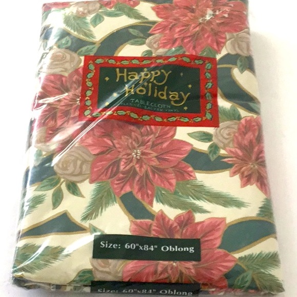 Holiday Tablecloth. Oblong, 60”x 84”. - Picture 1 of 5